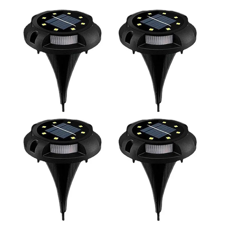 Solarne disk lampe za dvoriste i bastu sa 8 led dioda i bocnim osvetljenjem