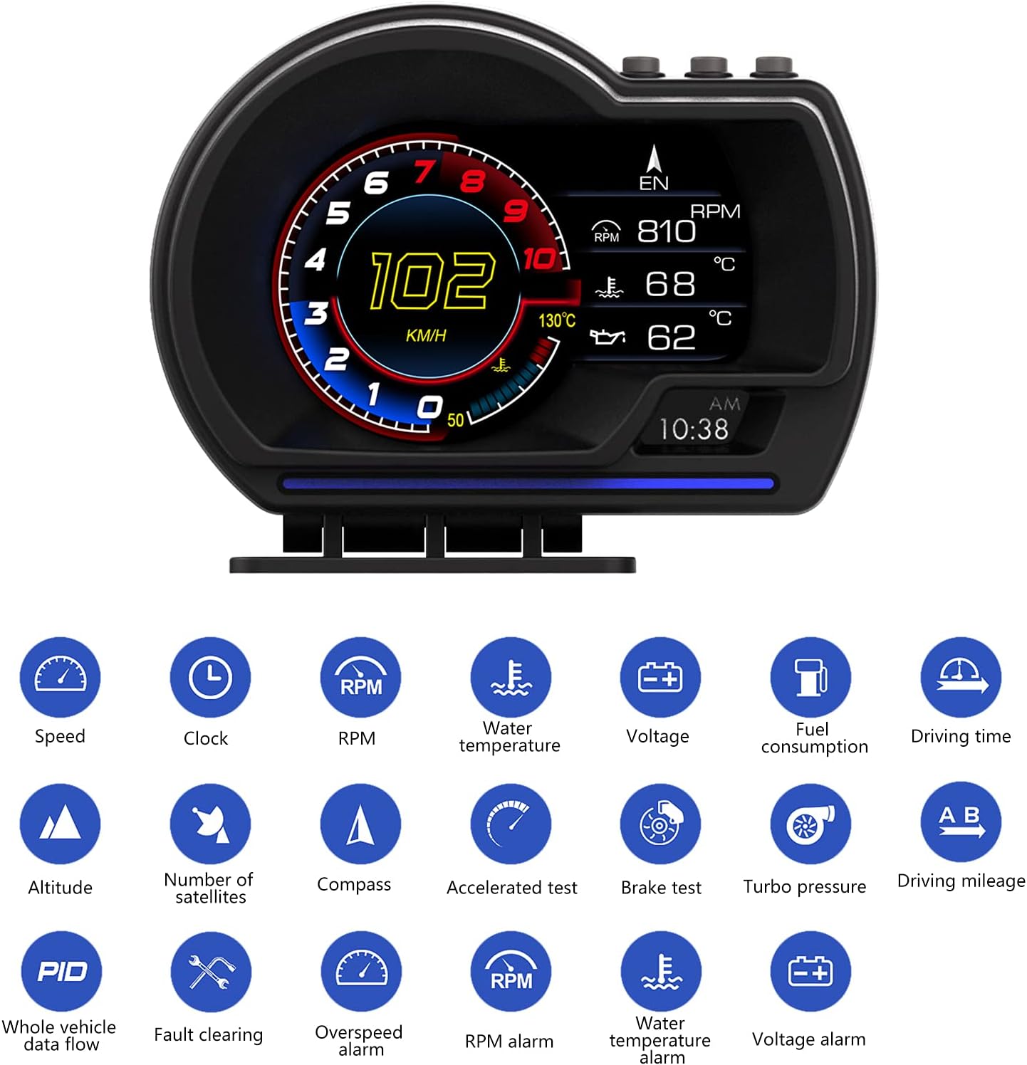 Pametni displej za auto OBD2+GPS P6