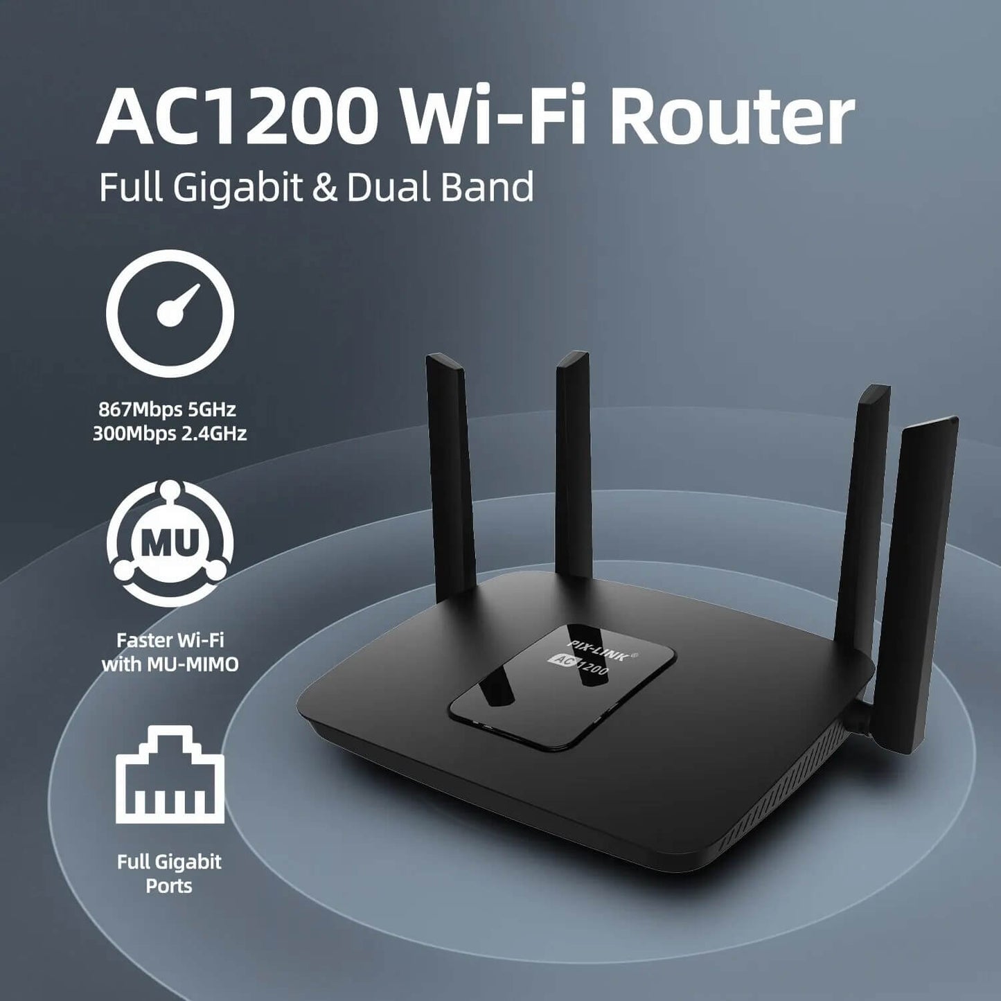 Ruter PixLink LV-AC06 1200Mbps dual band