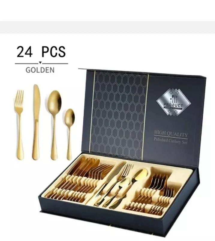 Escajg za 6 osoba 24 elemenata zlatni