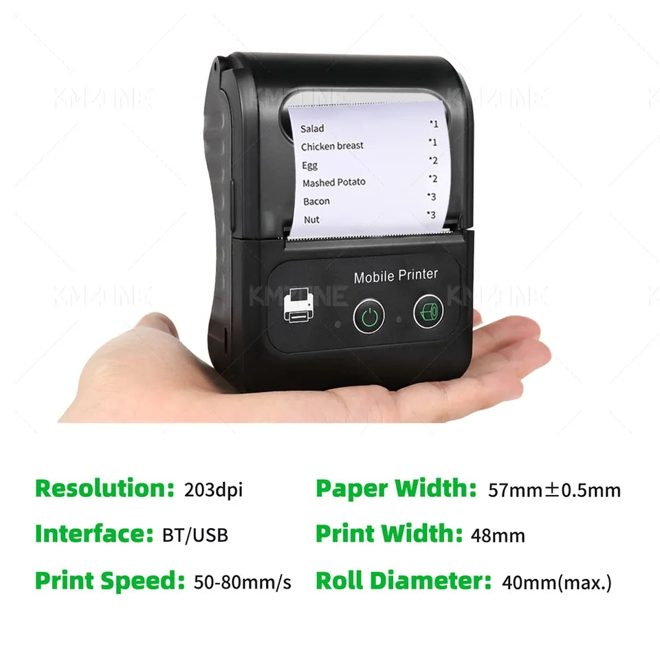 Termalni prenosivi stampac bezicni POS printer – Kokos Shop