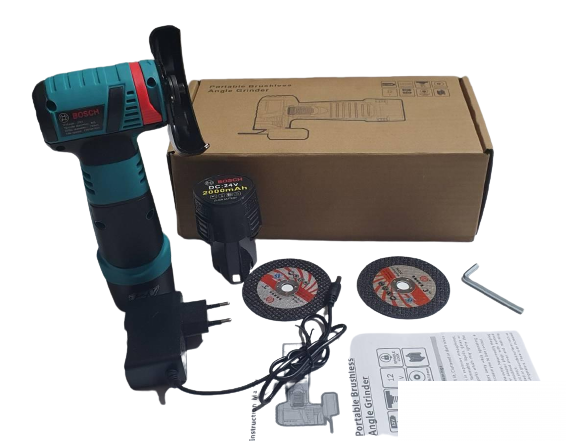 Bosch akumulatorska brusilica + dve baterije GWS 12V-76