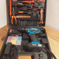 Makita aku srafilica 128v+busilica+cekic+Dve baterije+Pribor