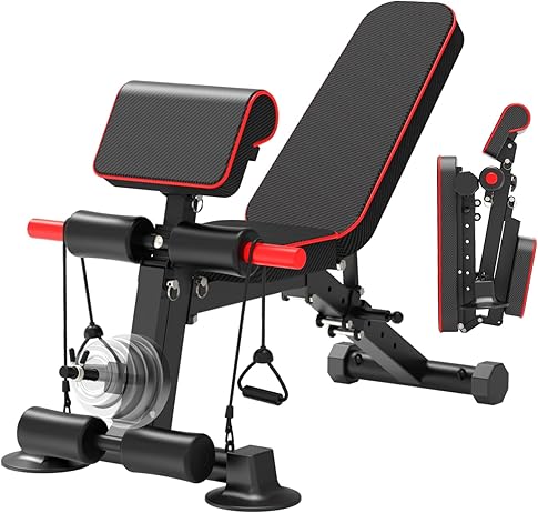 Multifunkcionalna Fitness Klupa za Vežbanje | Podesiva Ravna, Kosa i Obrnuta Klupa sa Biceps Nosačem i Ekstenzijom za Noge