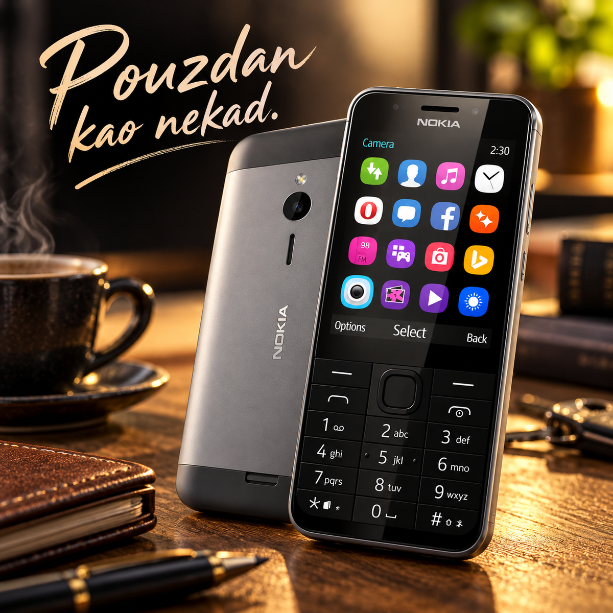Nokia 230 Dual SIM – Klasični Mobilni Telefon sa Tastaturom, Kamerom i FM Radiom