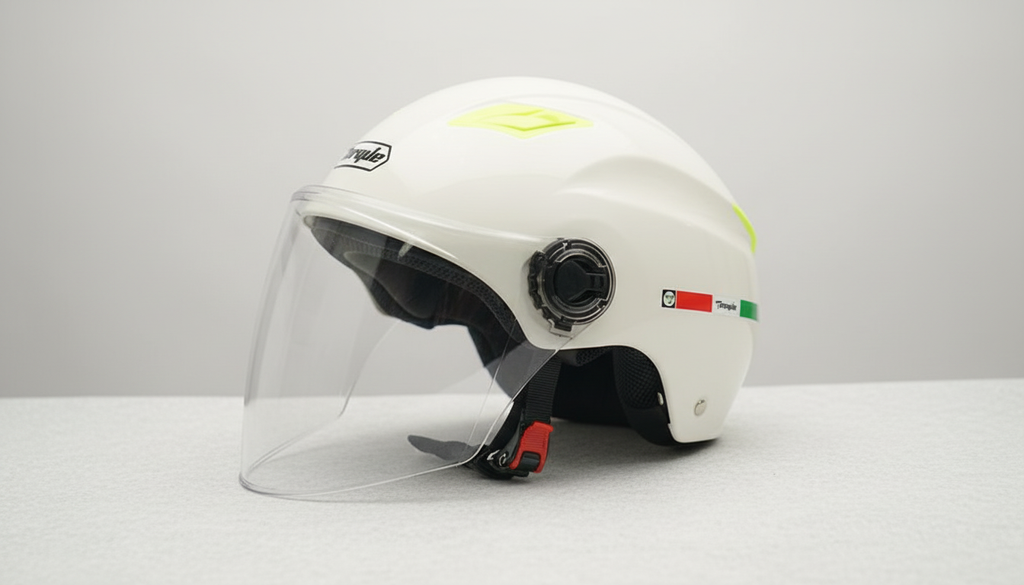 Moto Kaciga sa Vizirom – Zaštitna Kaciga za Motor i Skuter (Bela i Crna)