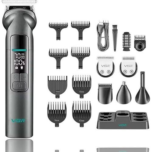VGR V-096 IPX7 Grooming Kit 14u1 – Profesionalni Trimer sa Digitalnim Displejom i Postoljem