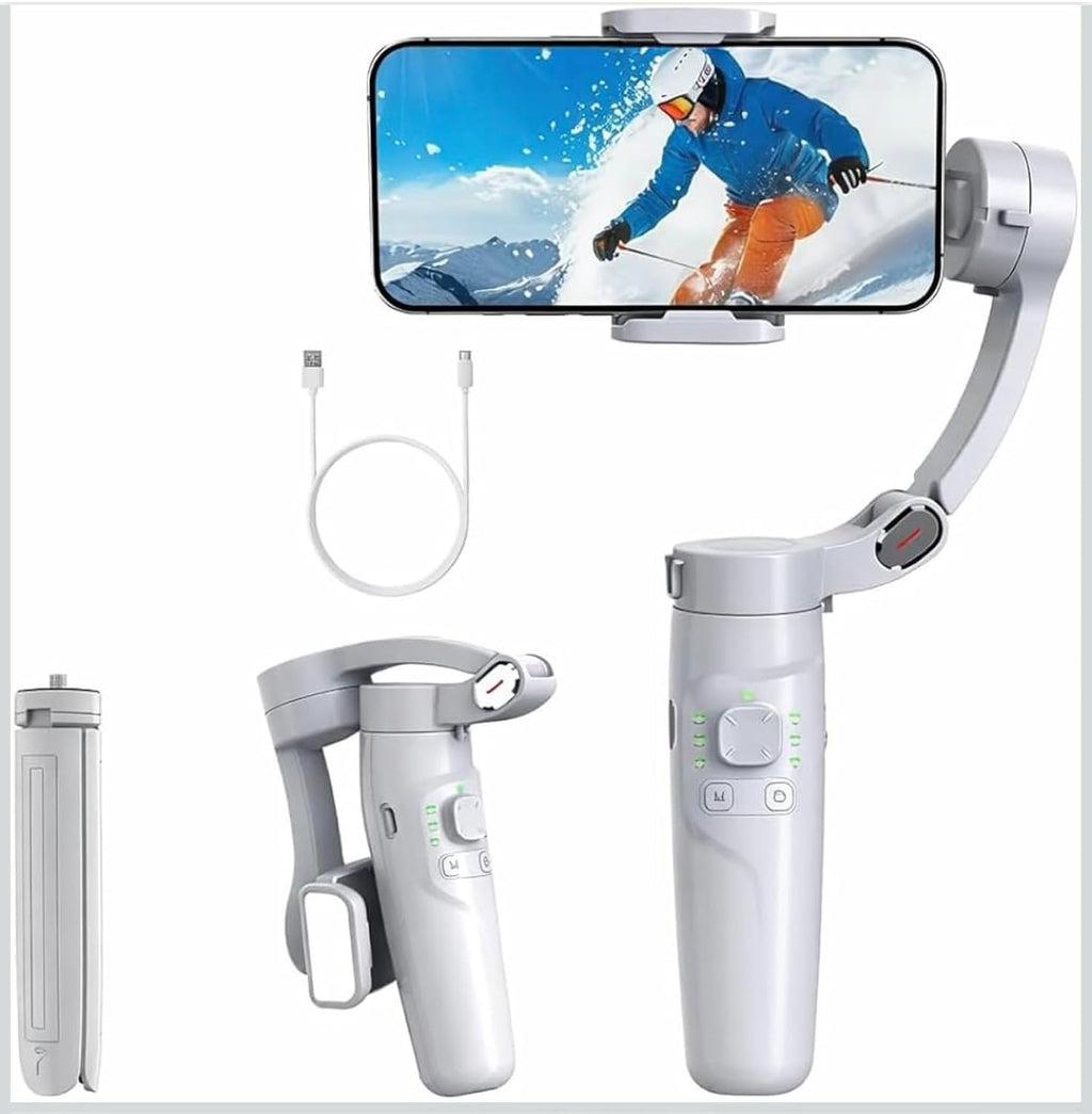 M1 3-Osni Gimbal za Telefon – Stabilizator sa Bluetooth Praćenjem, LED Svetlom i Stativom