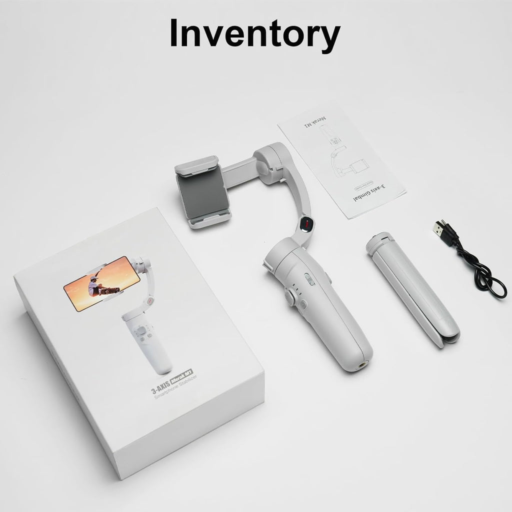 M1 3-Osni Gimbal za Telefon – Stabilizator sa Bluetooth Praćenjem, LED Svetlom i Stativom