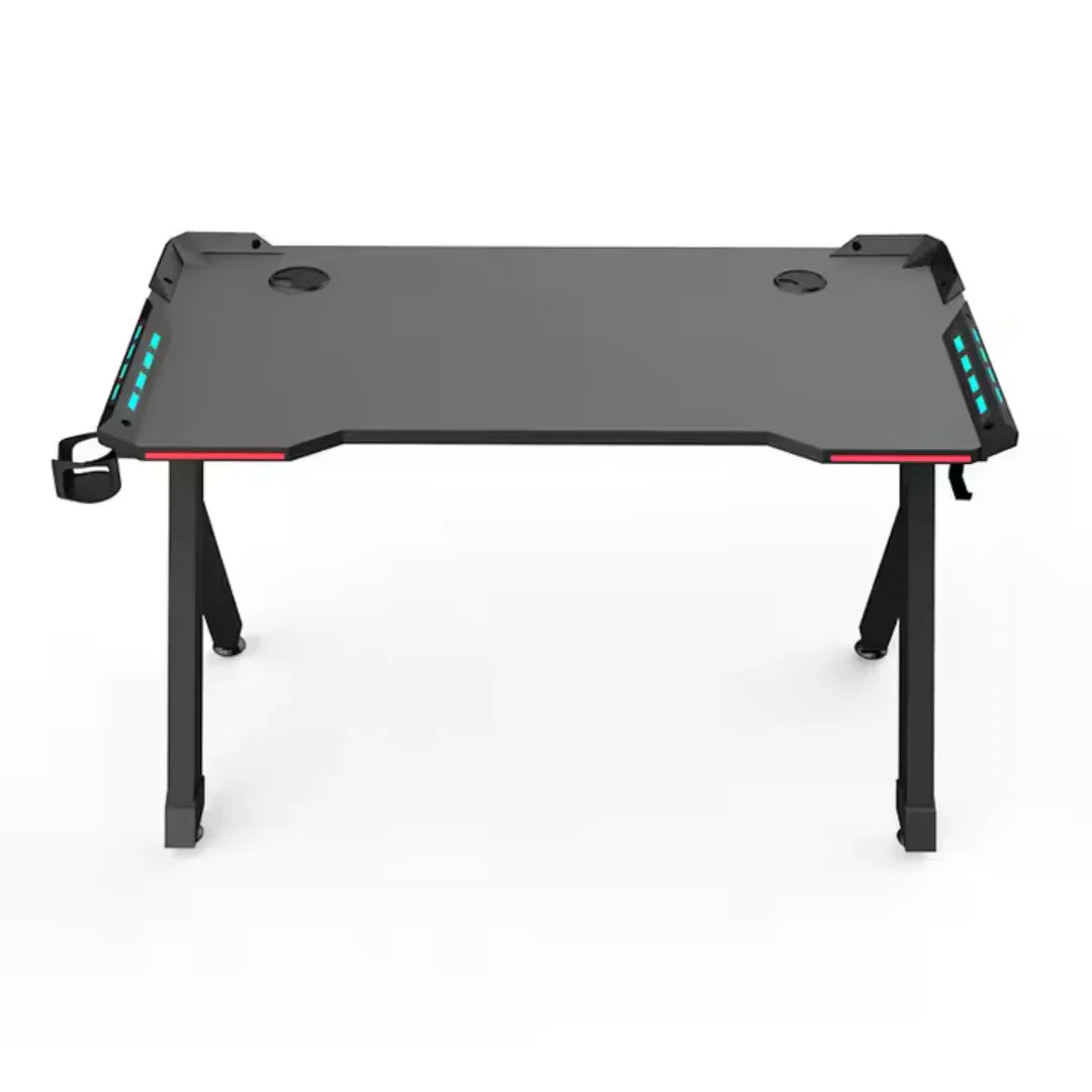 LED RGB Gejmerski Sto – Gaming Sto sa Osvetljenjem, Držačem za Slušalice i Čašu