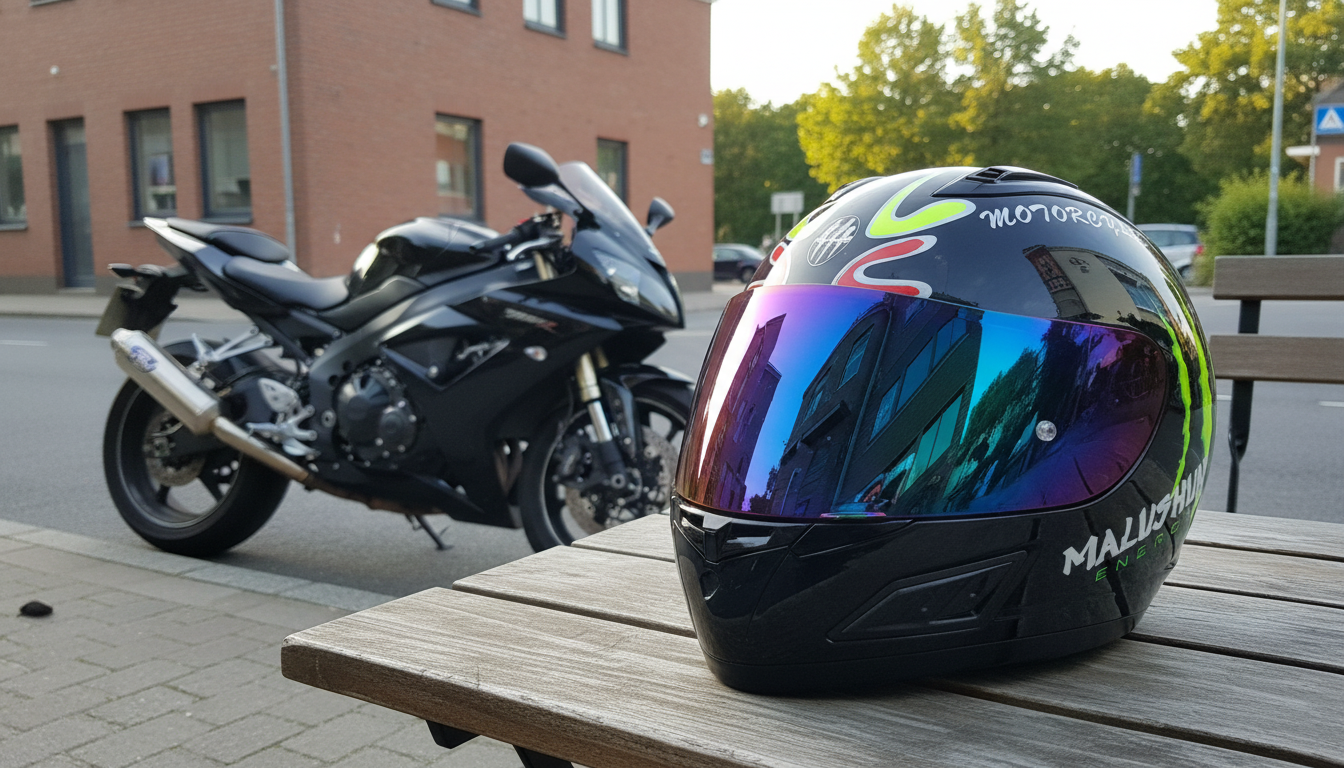 Full Face Kaciga za Motor sa Tamnim Vizirom – Zaštitna Moto Kaciga za Motocikl i Skuter