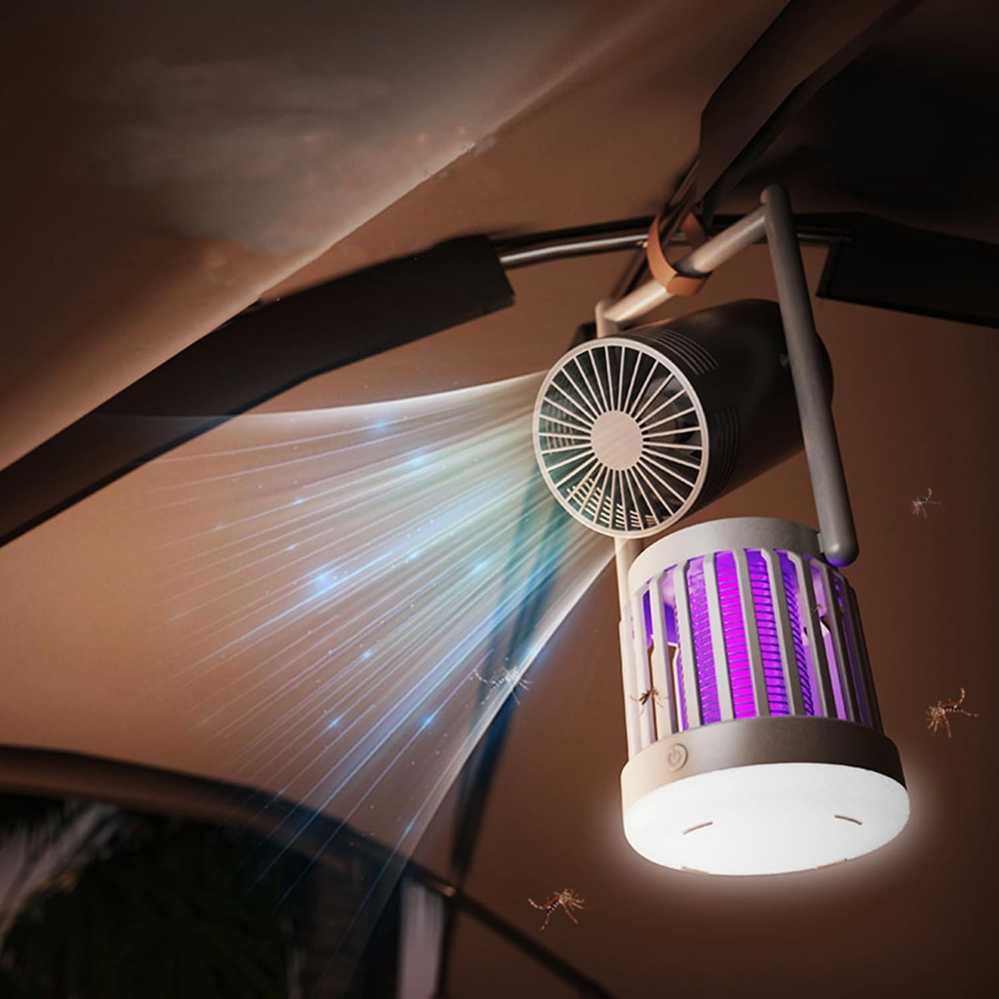 Višenamenska Lampa za Komarce sa Ventilatorom i LED Noćnim Svetlom