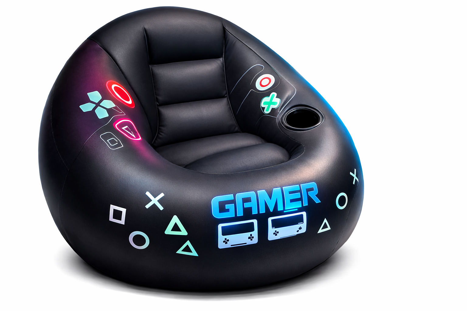 Gejmerska Fotelja na Naduvavanje sa Držačem za Čašu – Gaming Bean Bag Stolica za Decu i Tinejdžere