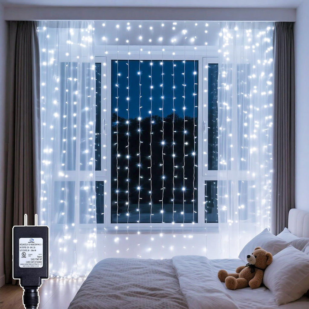 LED zavesa novogodisnja 3x3 metara Bela
