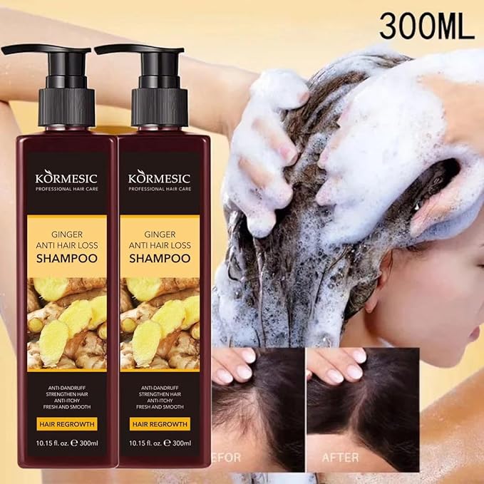 Šampon i Regenerator sa Đumbirom za Rast Kose – Protiv Opadanja Kose i Peruti, Osvežava Vlasište 1+1 GRATIS