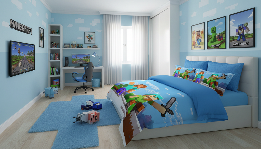 Minecraft 5D Dečija Posteljina – Mekana, Udobna i Savršen Poklon za Decu