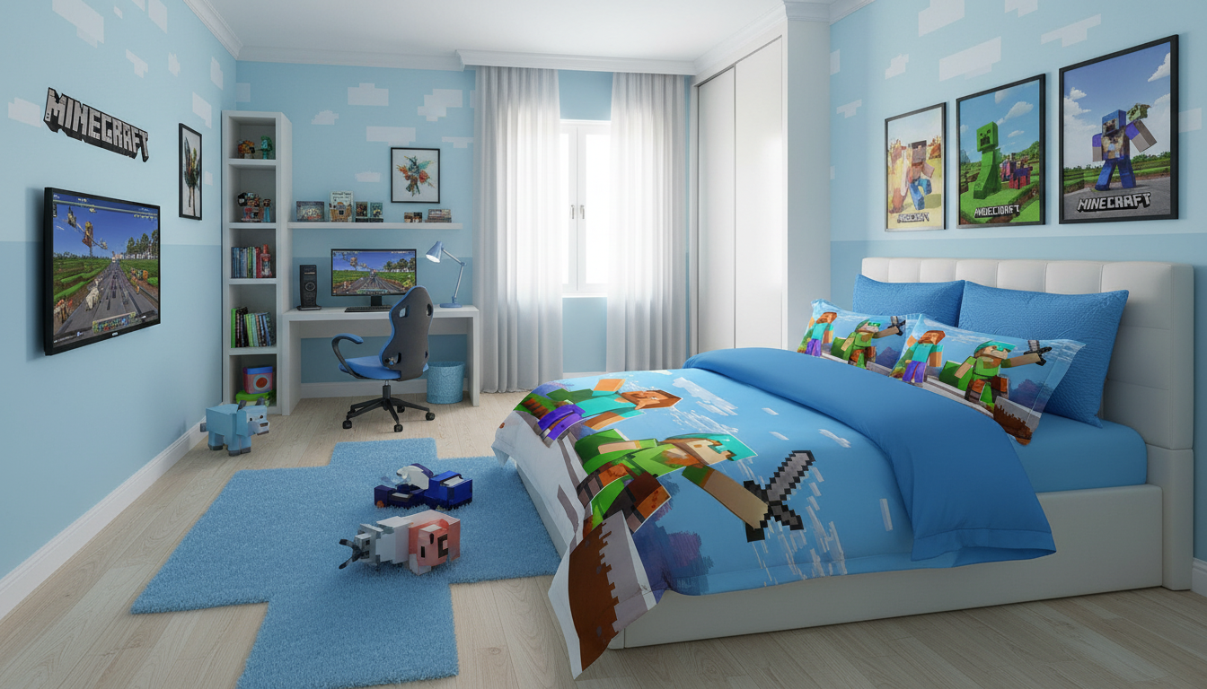 Minecraft 5D Dečija Posteljina – Mekana, Udobna i Savršen Poklon za Decu