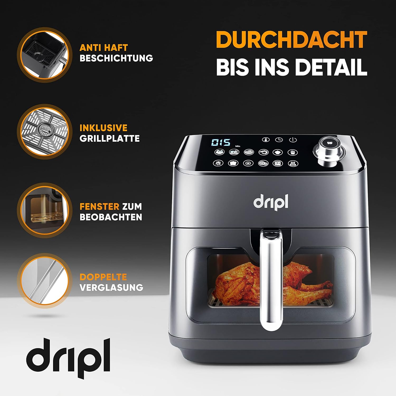 Air Fryer Pametna friteza bez ulja sa LCD ekranom