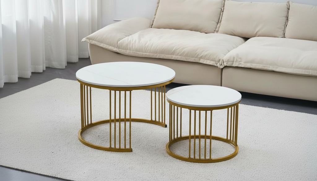 Set Stolića za Kafu MILANO 2 Kom – Imitacija Mermera, Moderan i Luksuzan Dizajn