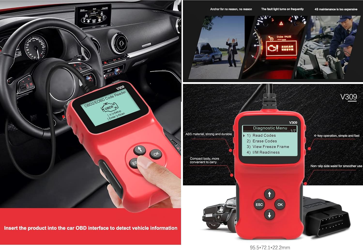 Auto dijagnostika V309 za DTC OBD2 