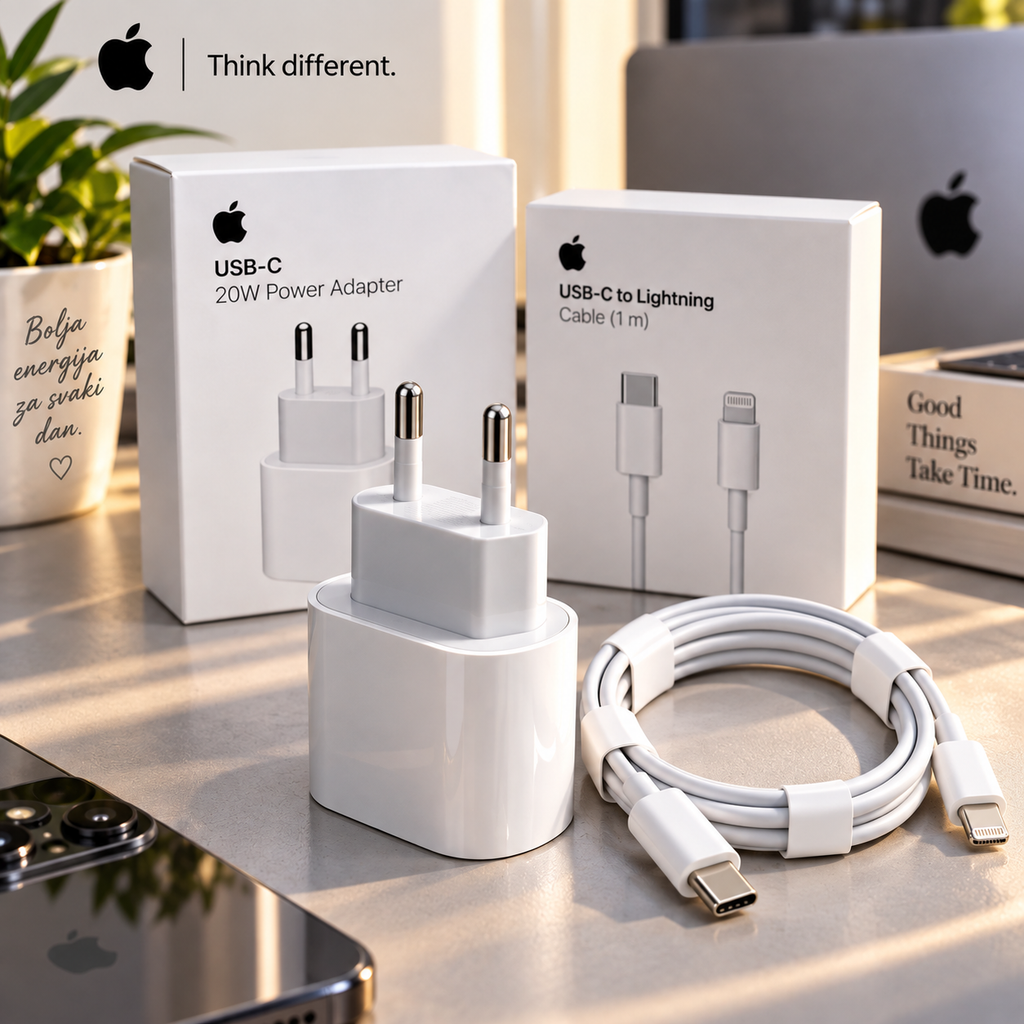 Brzi Punjač 20W sa Originalnim Kablom na Poklon – Fast Charger za Telefon, USB Brzo Punjenje