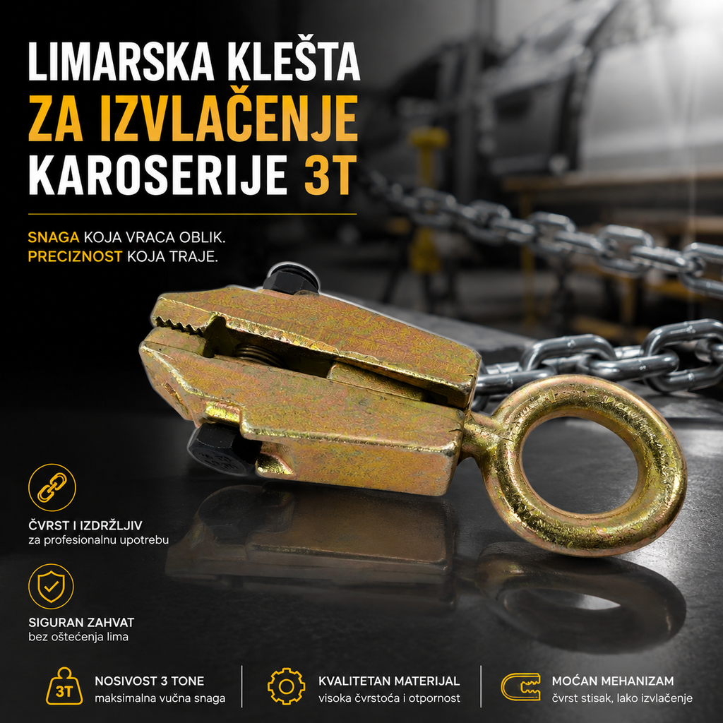 Limarska Klešta za Popravku Karoserije 3T – Dvosmerna Stezaljka za Autolimarske Radove