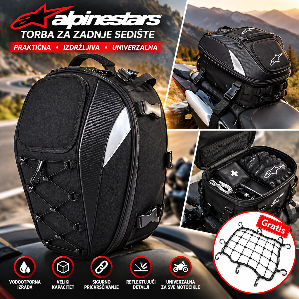 Alpinestars Torba za Zadnje Sedište Motocikla – Moto Torba za Sedište, Praktična i Prostrana