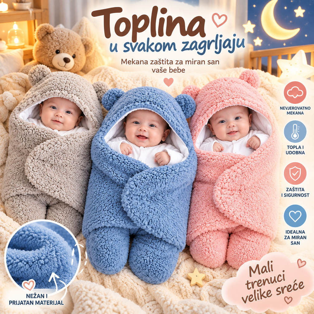 BabyBlanket Mekana Vreća za Spavanje za Bebe – Udobna Bebi Vreća za Miran San
