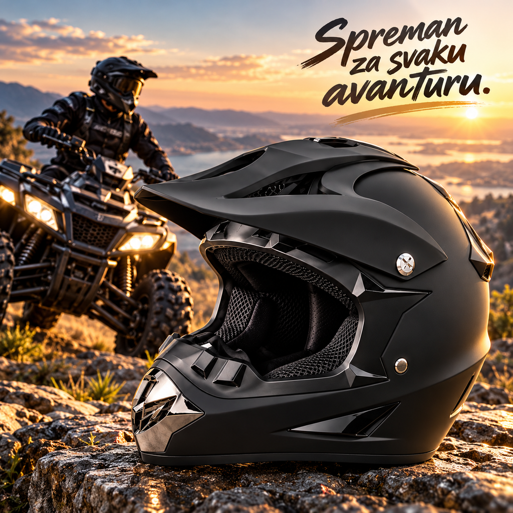 Cross i Enduro Kaciga za Motor i Kv ad – Integralna Zaštitna Kaciga sa Štitnikom i Ventilacijom