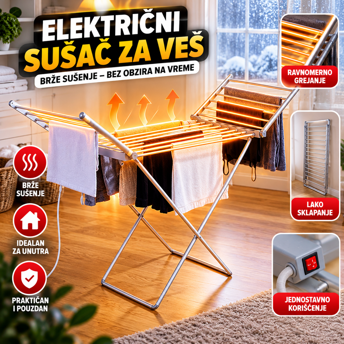 Električna Sušilica za Veš – Praktičan Električni Sušač Odeće za Dom