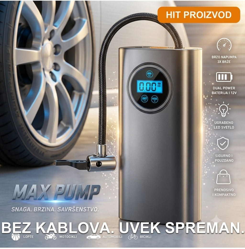 Mini kompresor na baterije punjivi