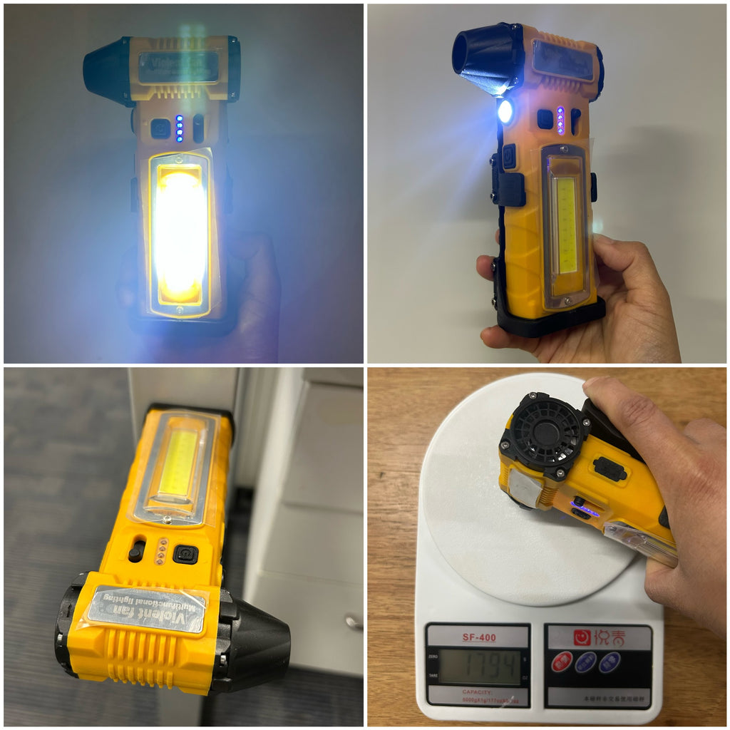 F020 Turbo Ventilator 10u1 „Violent Fan“ – Snažna Duvalica sa LED Svetlom, Punjenje USB-C