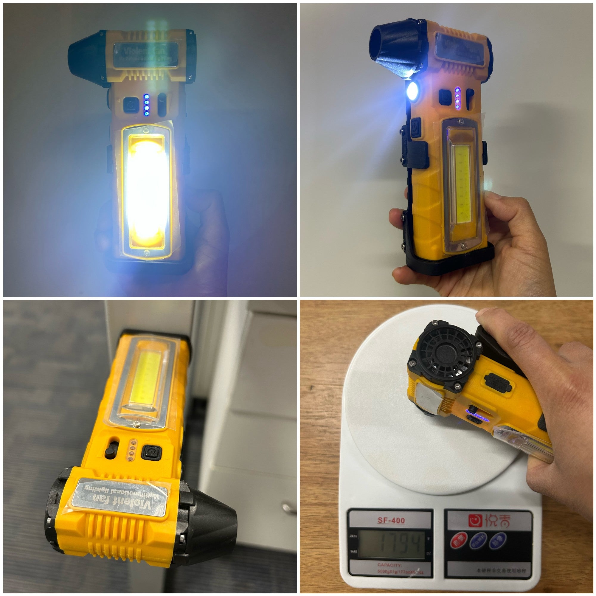 F020 Turbo Ventilator 10u1 „Violent Fan“ – Snažna Duvalica sa LED Svetlom, Punjenje USB-C