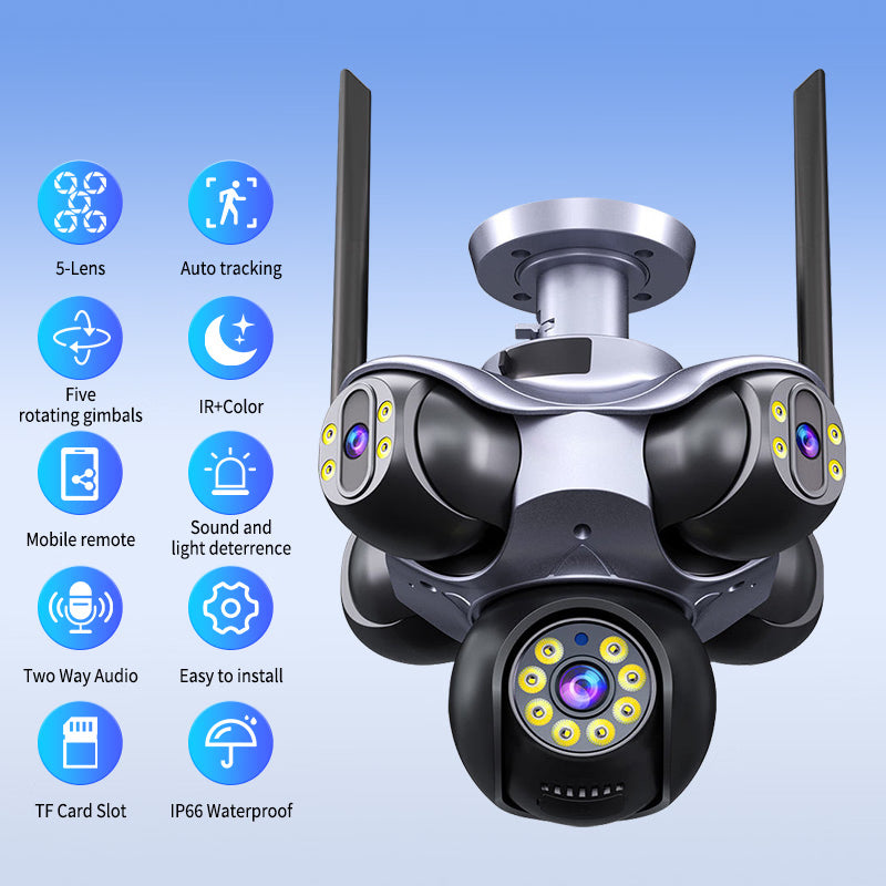 PTZ WiFi Nadzorna Kamera 20MP – Sistem sa 5 Objektiva i 5 Prikaza