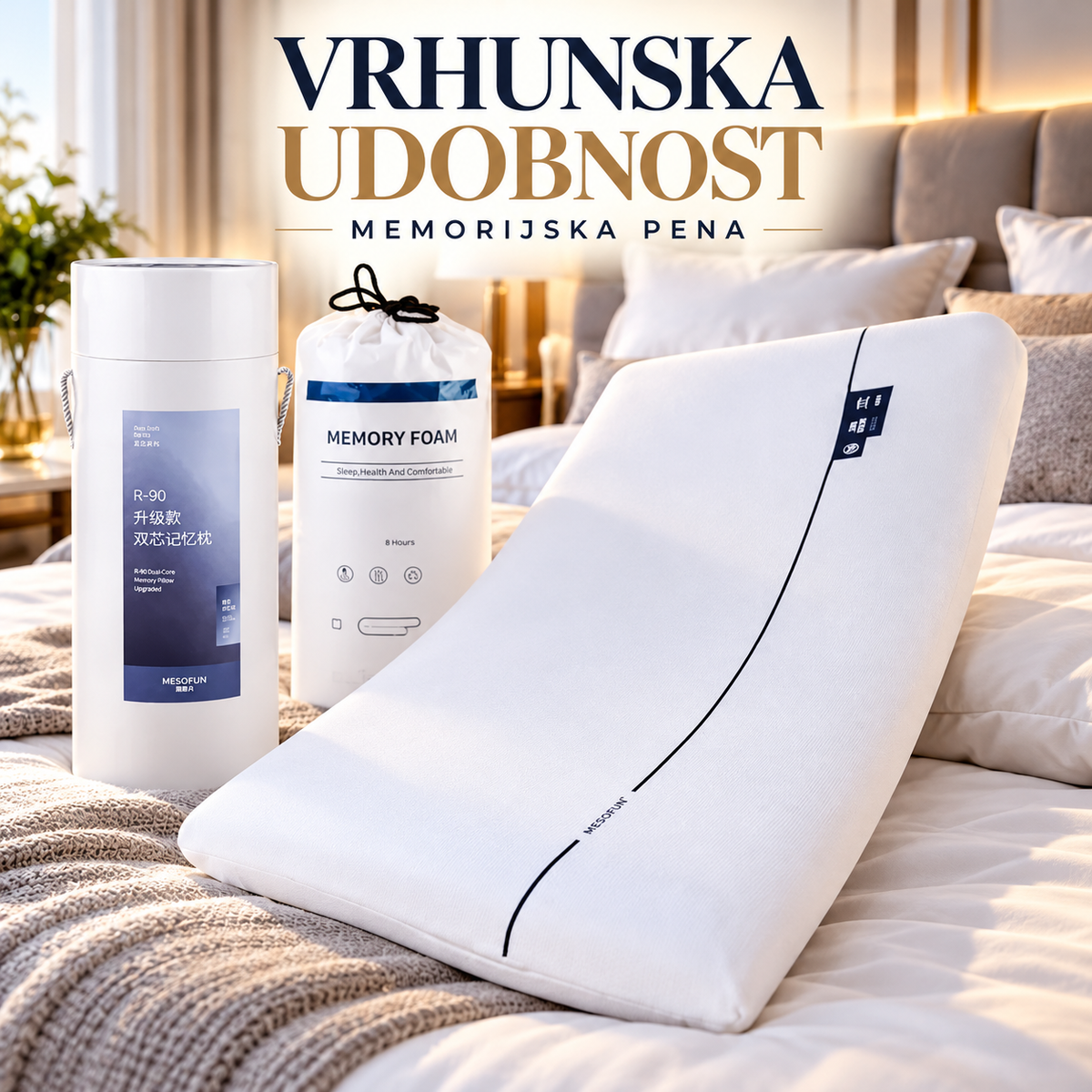 Jastuk od Memorijske Pene – Ergonomski Jastuk za Vrhunski Komfor i Udoban San