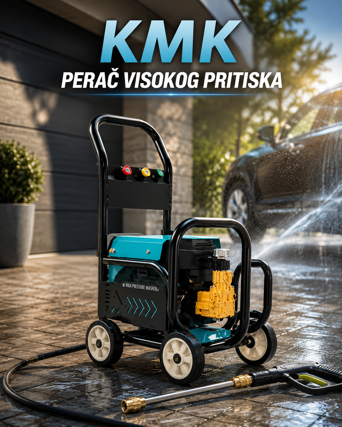 KMK Perač Visokog Pritiska 3000W 300 BAR – Profesionalni Visokopritisni Perač za Automobile, Dvorišta, Terase i Fasade