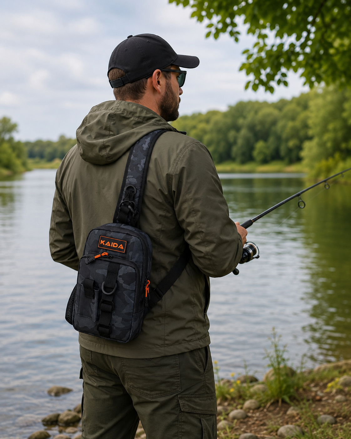 Kaida Camo Ribolovačka Torbica Preko Ramena – Praktična Sling Torba za Ribolovački Pribor