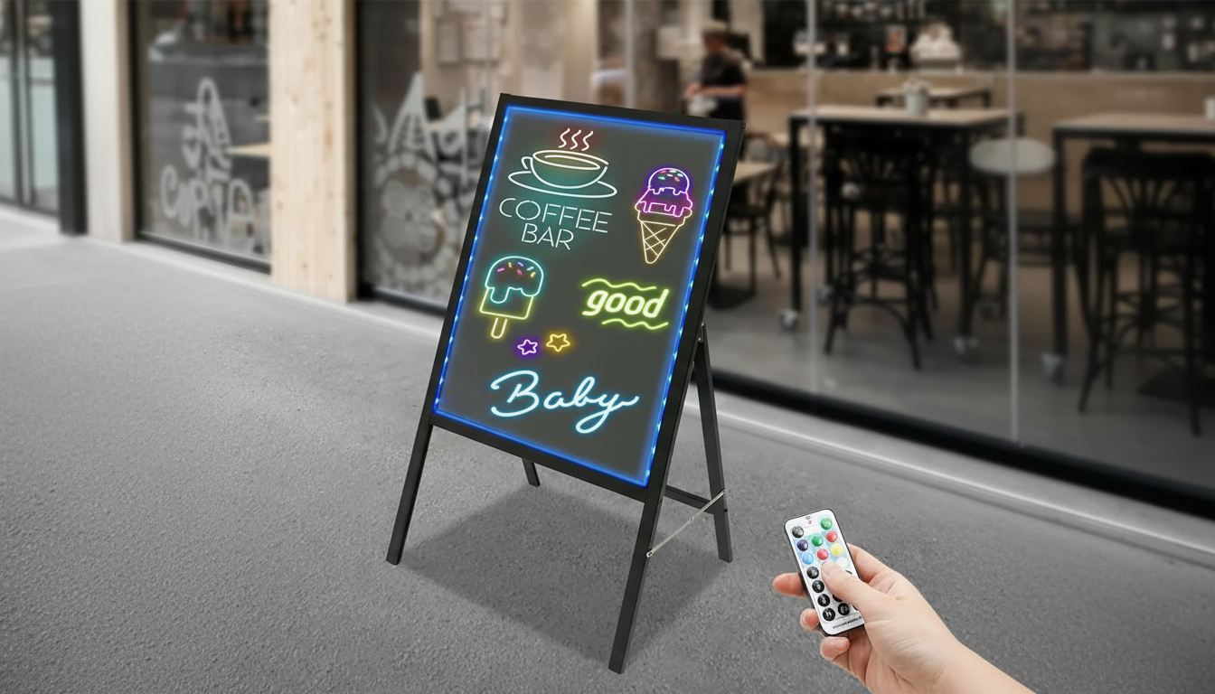 LED Reklamna Tabla za Pisanje 60x80 cm – Svetleća Tabla sa Daljinskim za Kafiće, Barove i Lokale