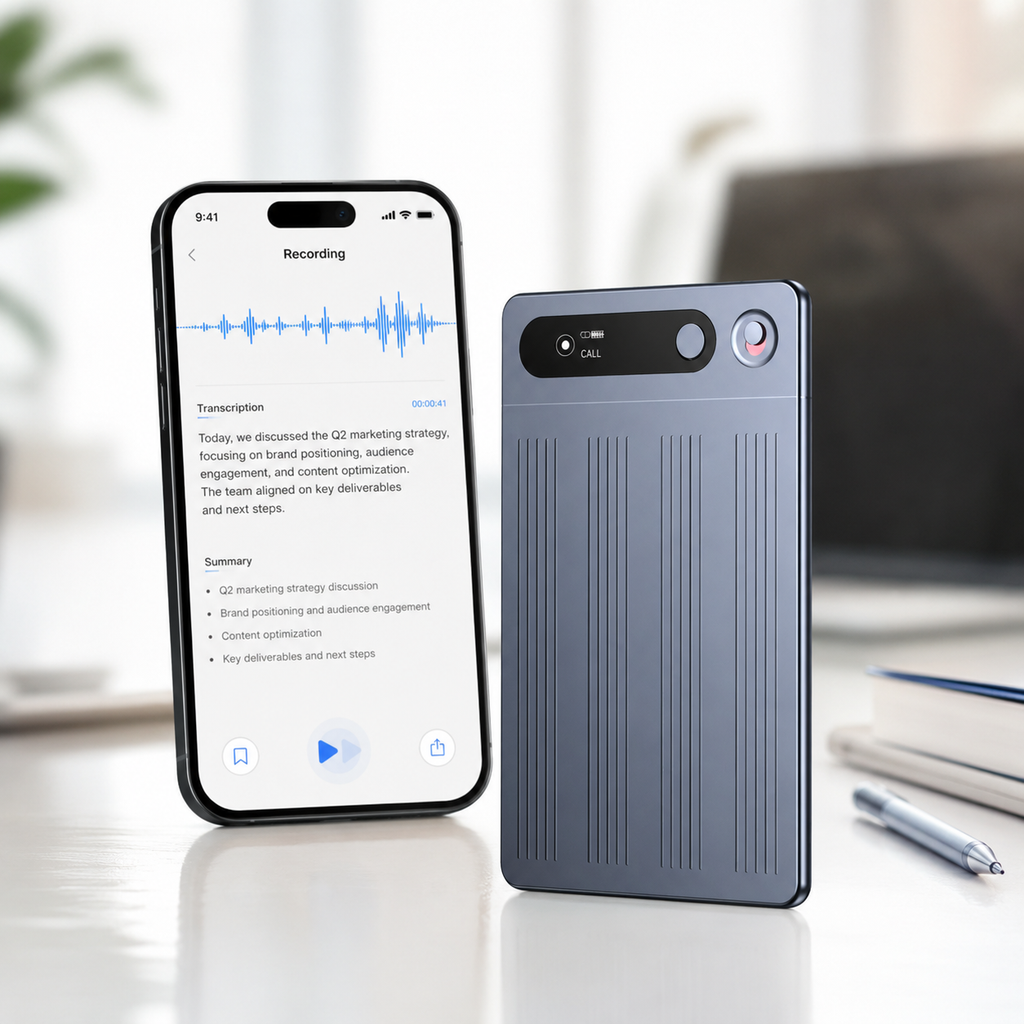 M1 Professional AI Diktafon sa Transkripcijom – Pametni Voice Recorder sa Bluetooth Povezivanjem, AI Sažecima i Kontrolom preko Aplikacije