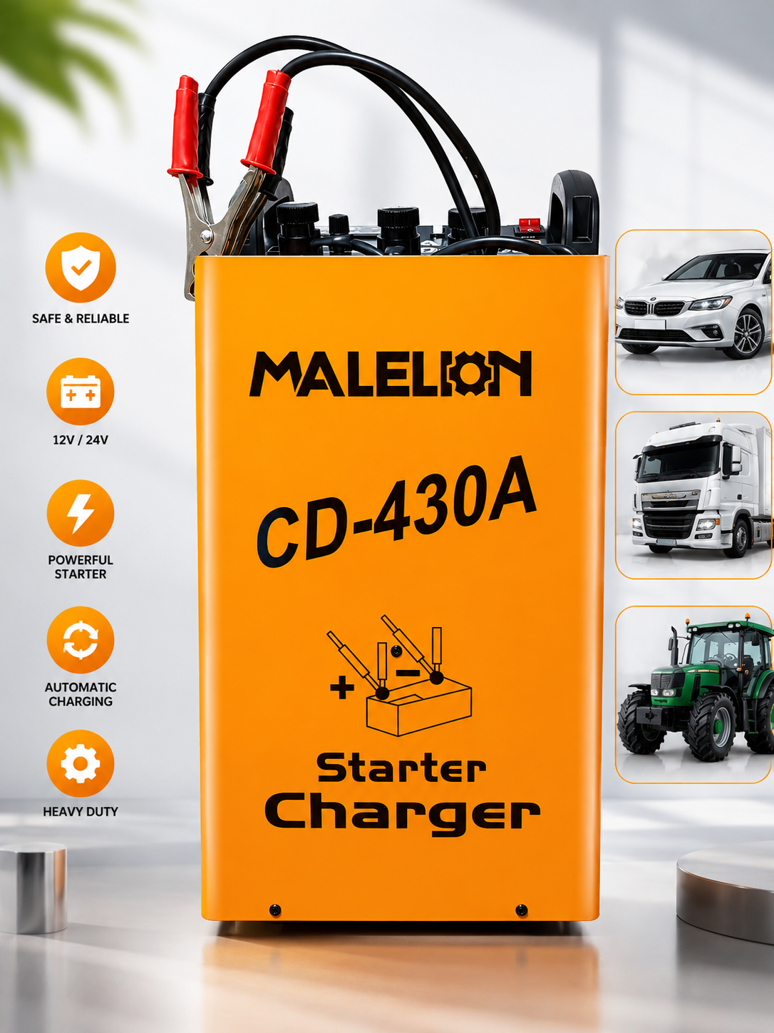 MALELON CD-430A Starter Punjač Akumulatora 12V/24V – Profesionalni Automatski Punjač