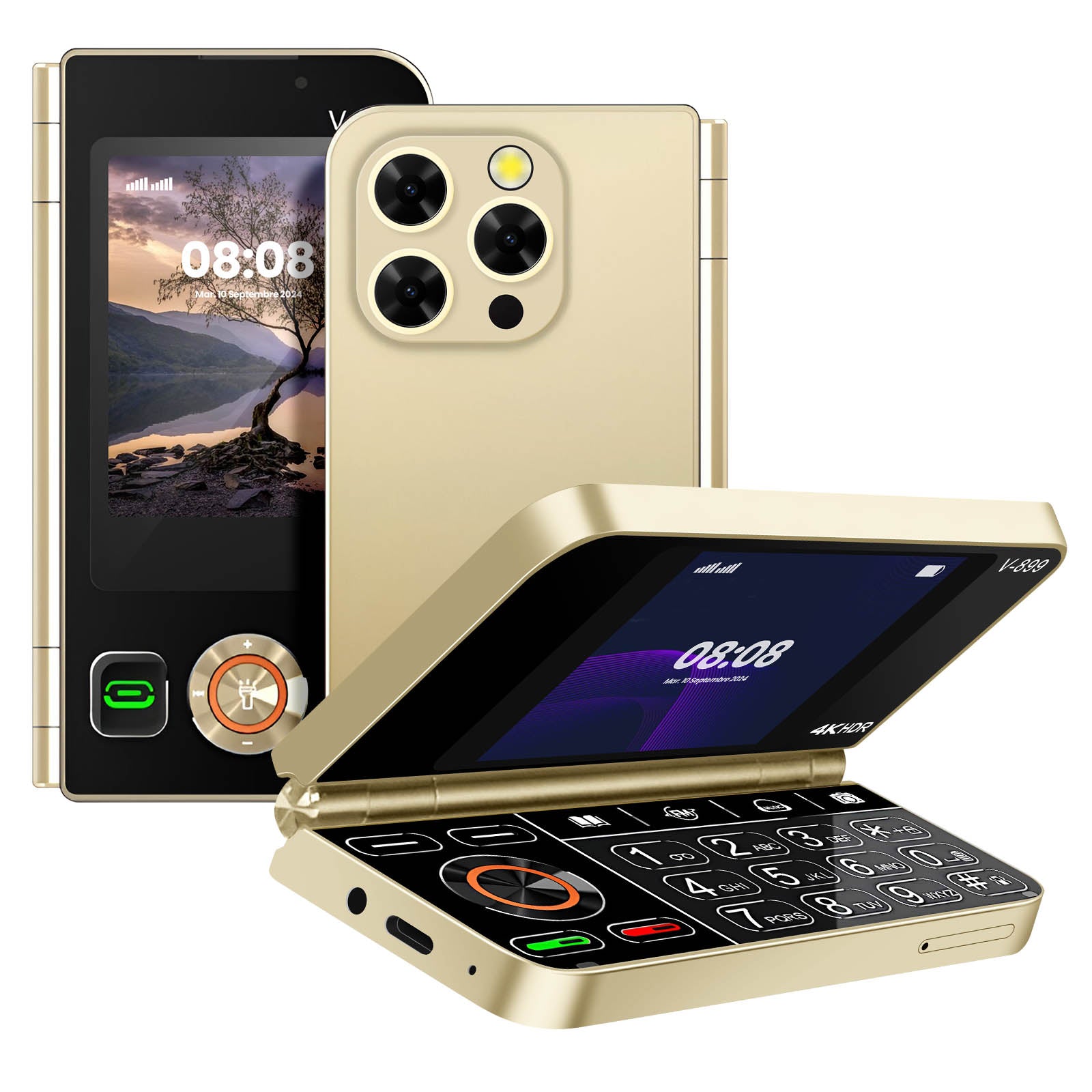 Mobilni telefon na preklop sa dva ekrana Dual sim