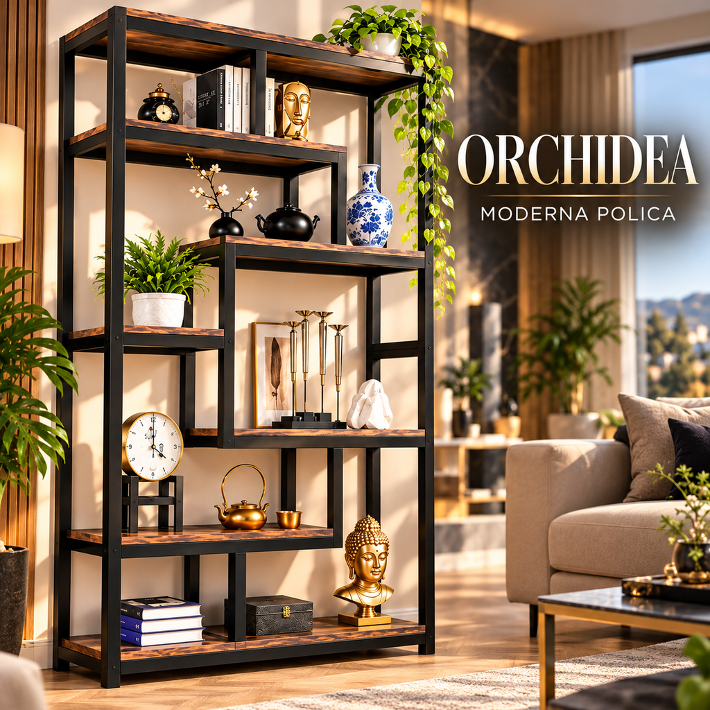 Moderna Polica ORCHIDEA – Dekorativna Regal Polica za Dnevnu Sobu, Radnu i Spavaću Sobu