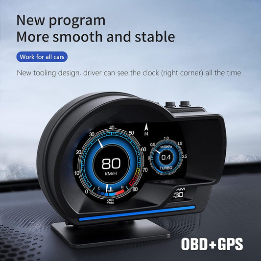 Pametni displej za auto OBD2+GPS P6
