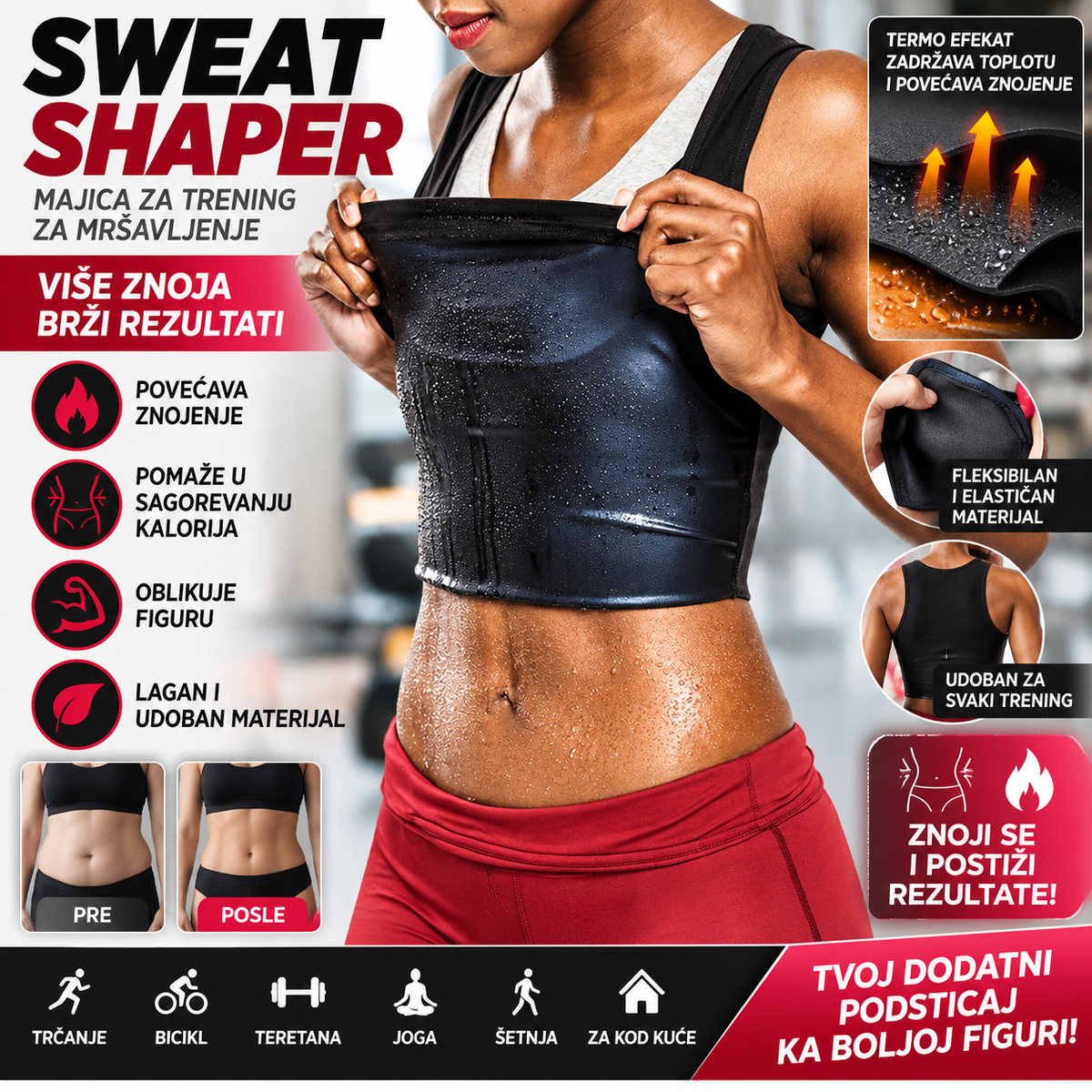 Sweat Shaper – Majica i prsluk za mršavljenje