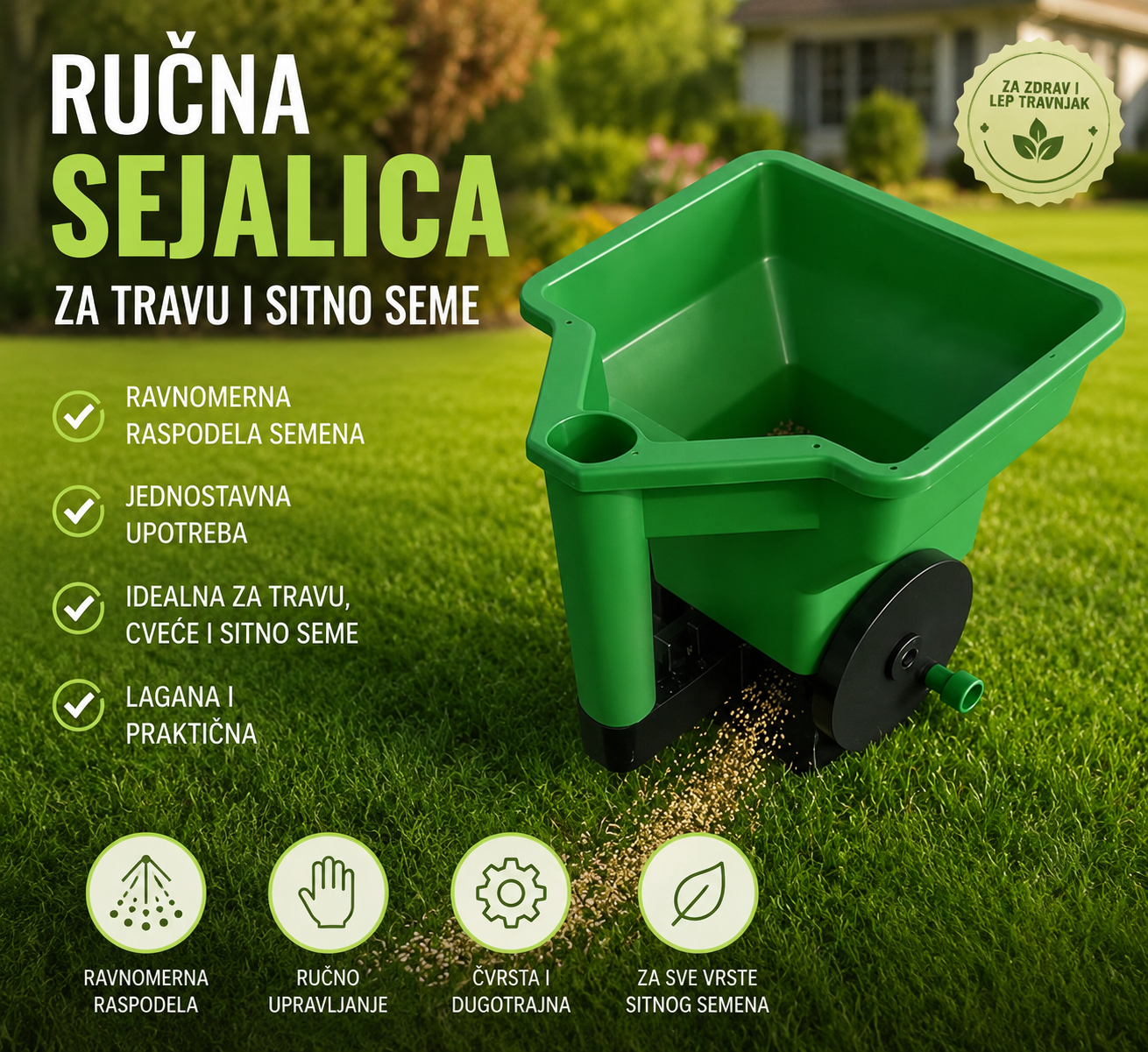 Ručna Sejalica za Travu i Sitno Seme
