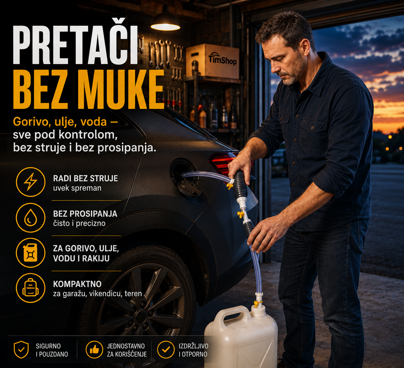 Ručna Sifonska Pumpa 1+1 GRATIS – Pumpa za Pretakanje Goriva, Ulja i Vode