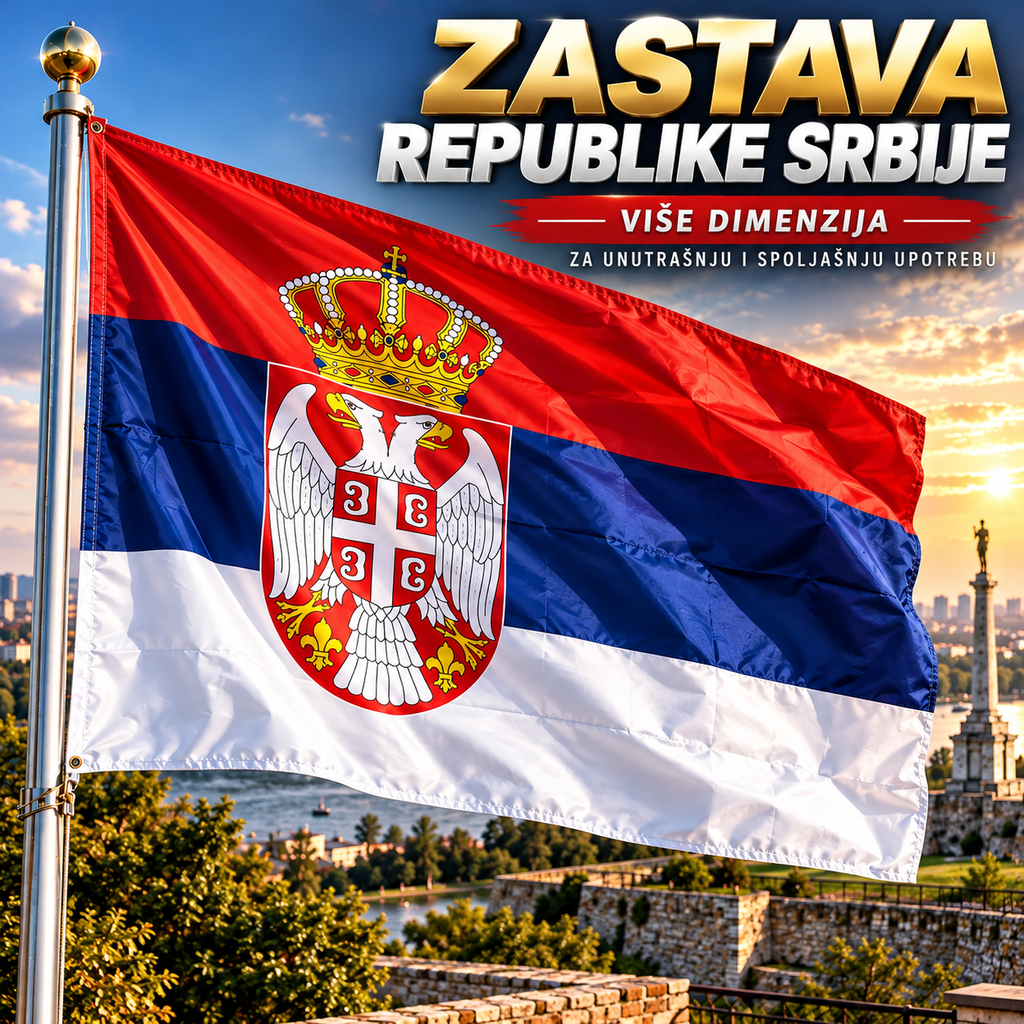 Zastava Republike Srbije Dvostrana – Srpska Zastava za Unutrašnju i Spoljašnju Upotrebu, Više Dimenzija