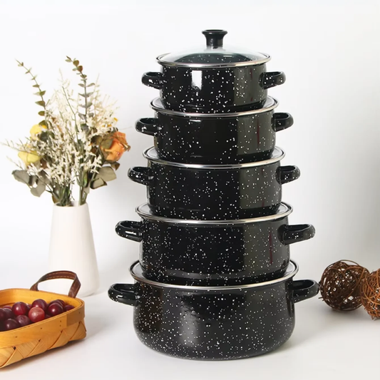 Set Emajliranih Šerpi – 5 Delova Crne