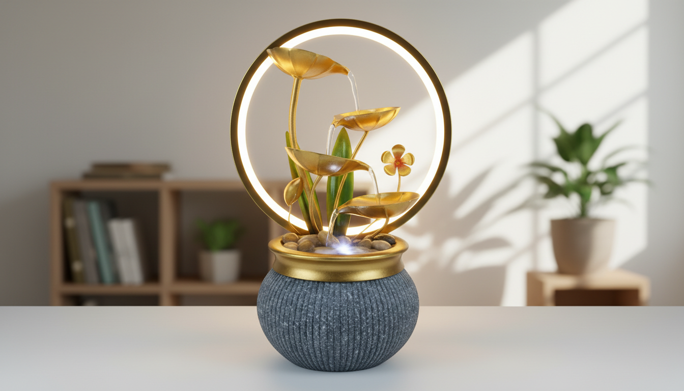 Sobna Fontana sa LED Svetlom – Dekorativna Zen Vodena Fontana