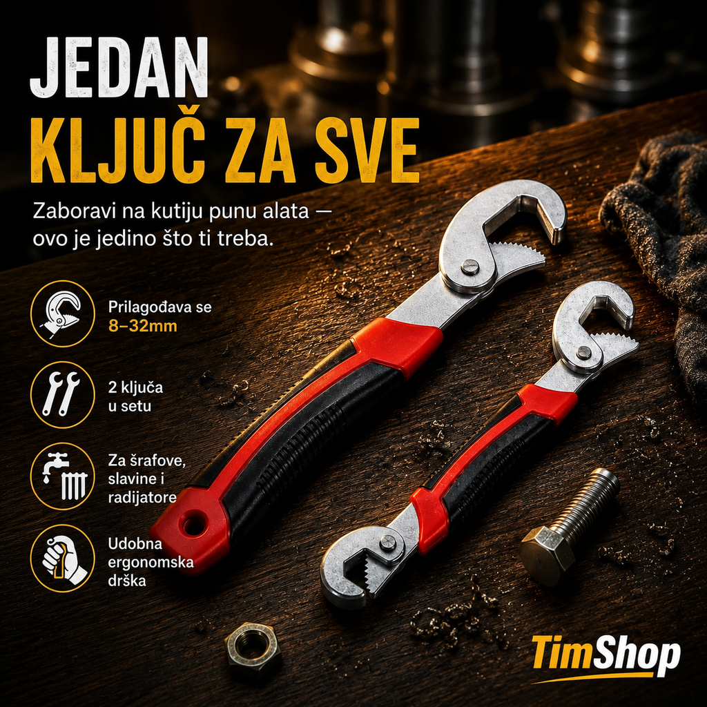 Set Univerzalnih Ključeva 2u1 – Profesionalni Podesivi Ključevi za Sve Vrste Matica
